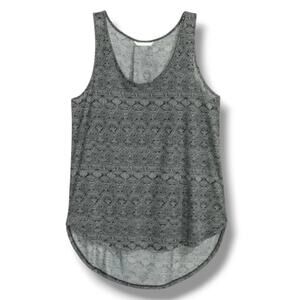H&M Conscious Collection women's black white geometrical high low tank top small